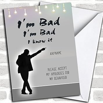 Amazon Com Funny Michael Jackson Lo Siento Tarjeta De Felicitacion Personalizada Office Products