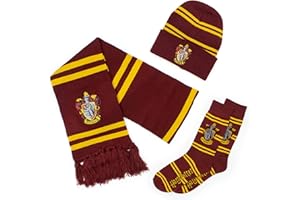 Culture Fly Harry Potter Scarf Beanie Socks Premium Knit 3pc Winter Bundle Gift Set