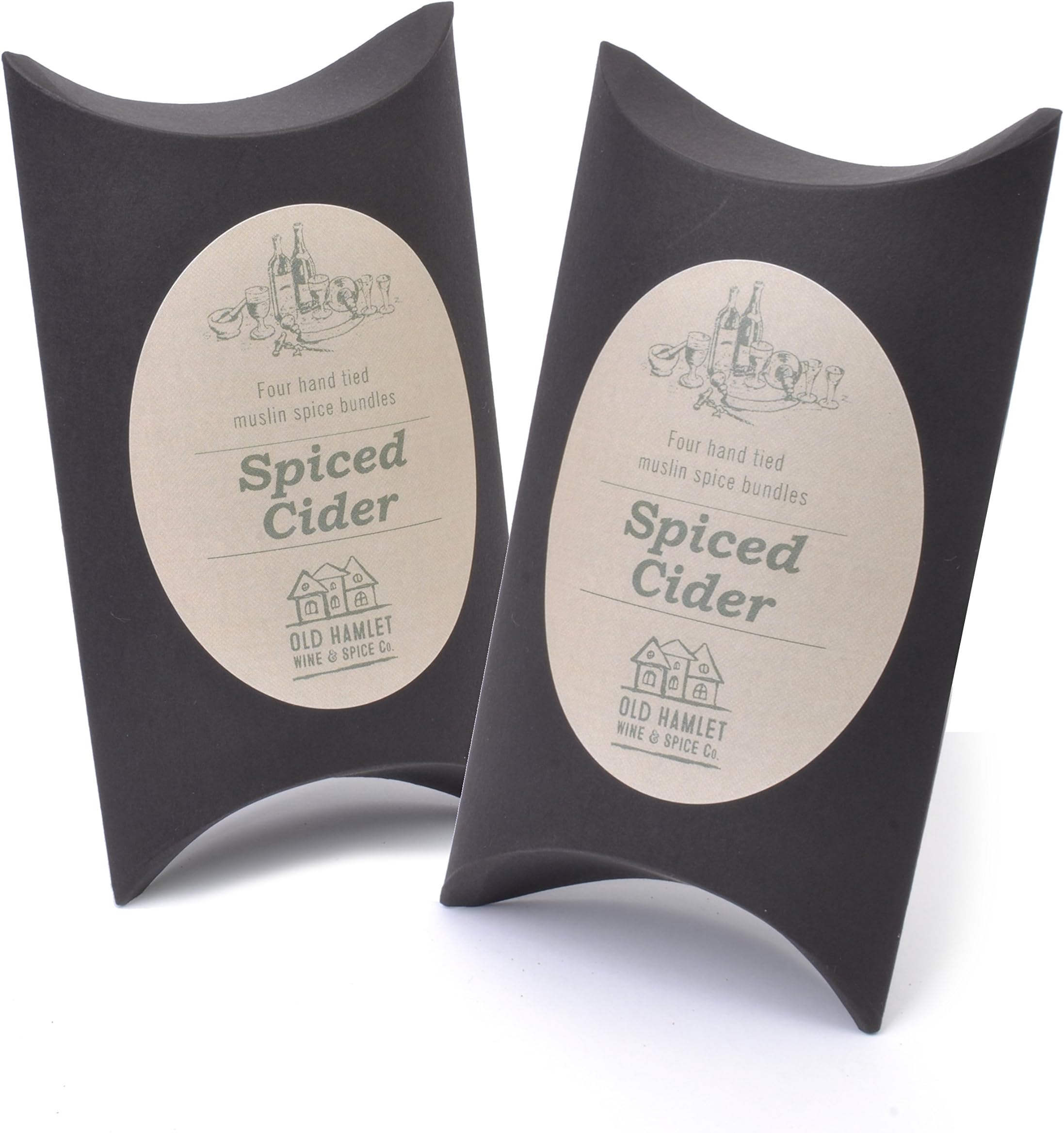 Old Hamlet Mulling Spices For Cider Or Apple Juice (2 Packets Of 4 Spice Bundles) (Black pillow pack)
