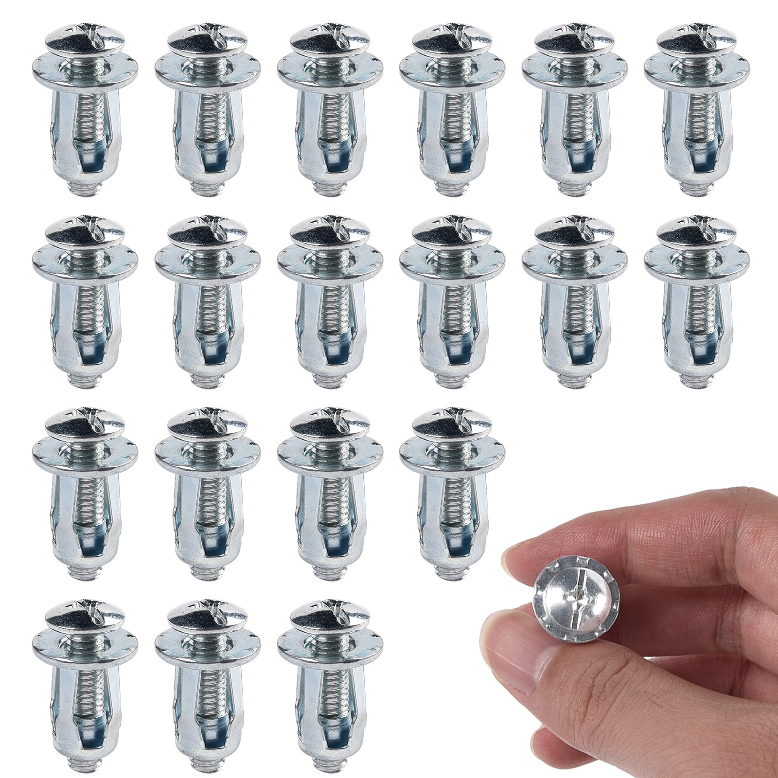 20PCS Cavity Wall Fixings Anchors, M6 x 25 Hollow Wall Anchor Jack Nuts Expansion Nut Thins Fixings Dowels with Screws Hollow Wall Anchor for Hollow Plate, Plasterboard, Hollow Door