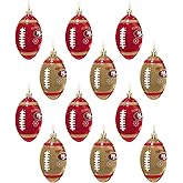 FOCO NFL Unisex-Adult NFL Team Logo 12-Pack Football Hanging Tree Holiday Ornament Set