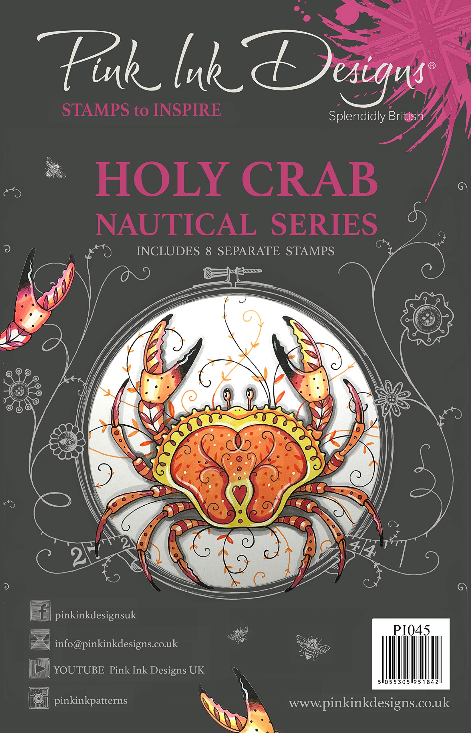 Pink Ink Designs Clear Stamp-Holy Crab, Translucent, A5