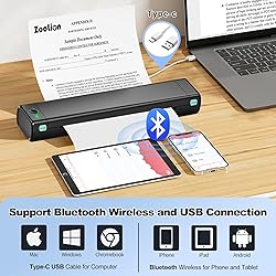 Zoolion M08F Compact Inkless Thermal Printer for