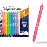 Paper Mate InkJoy Bright Pens, Gel Pens, Medium Point (0.7mm), Retractable, Assorted Brighter Colors, 10 Count