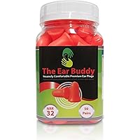 The Ear Buddy Premium Soft Foam Ear Plugs, Noise Cancelling Earplugs For Sleeping, Hearing Protection For Concerts, Work…