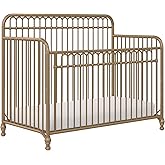 Little Seeds Ivy 3-in-1 Convertible Metal Crib, Gold