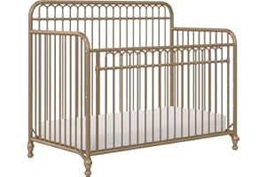 Little Seeds Ivy 3-in-1 Convertible Metal Crib, Gold