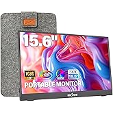 InnoView Portable Monitor 15.6" 1080P for Laptop with Protective Sleeve, Built-in 90° Adjustable Stand USB C HDMI Ultra-Slim Portable Laptop Monitor for MacBook Phone PS Xbox Switch