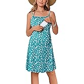 Ekouaer Womens Sleeveless Nursing Dress Summer Breastfeeding Dresses Adjustable Strap Maternity Clothes