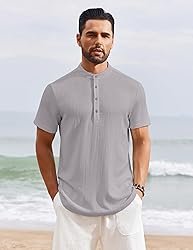 COOFANDY Men's Casual Henley Shirt Short Sleeve