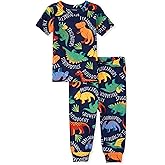 The Children's Place Baby Boys' Snug Fit 100% Cotton Short Sleeve Top and Pants 2 Piece Pajama Set