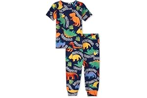 The Children's Place Baby Boys' Snug Fit 100% Cotton Short Sleeve Top and Pants 2 Piece Pajama Set