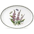 Portmeirion Botanic Garden 13-inch Oval Platter, Foxglove Motif - Durable Fine Porcelain, Chip-Resistant Glaze - Dishwasher, Microwave, Freezer, Oven Safe - Elegant Farmhouse Floral Serveware