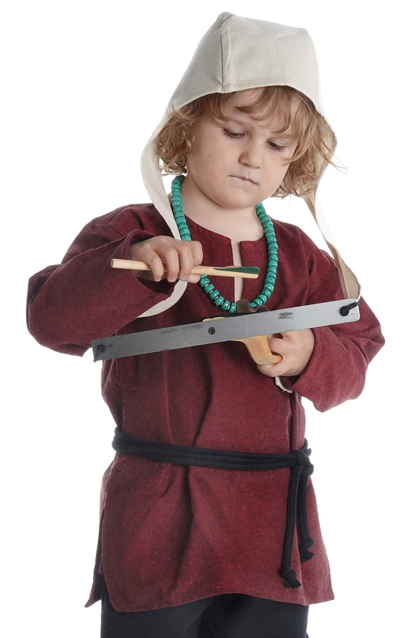 HEMAD Medieval Children's Tunic - Red, Blue, Green, Brown, Beige - Knight Tunic - Cotton - Red L/XL