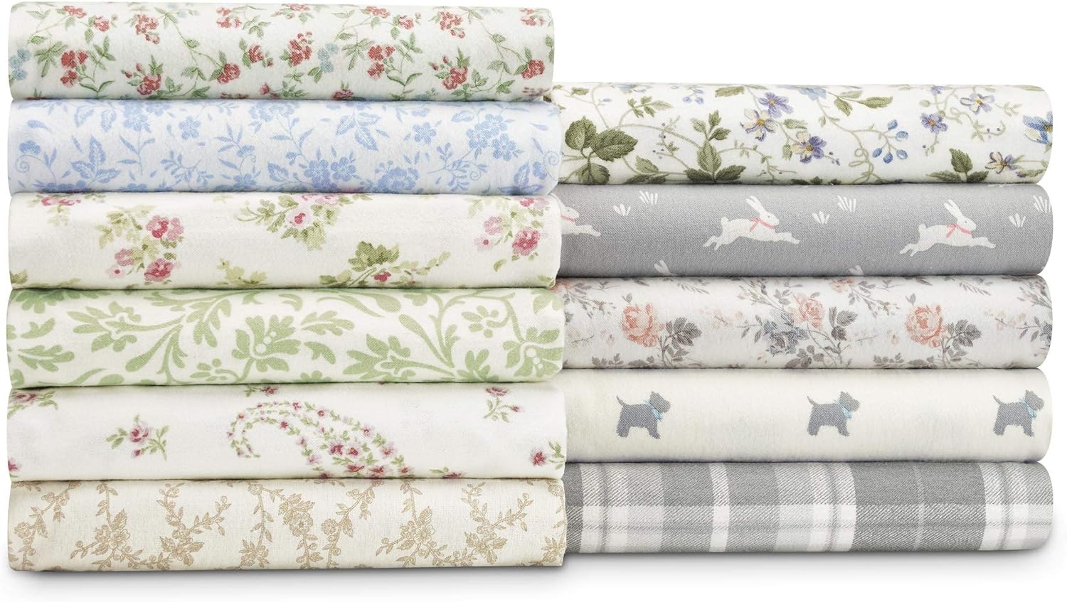 Laura Ashley Home | Flannel Collection | 100% Premium Cotton Bedding Sheet Set, Pre-Shrunk & Brushed For Extra Softness, Comfort, and Cozy Feel, Twin, Audrey Pink: Home & Kitchen
