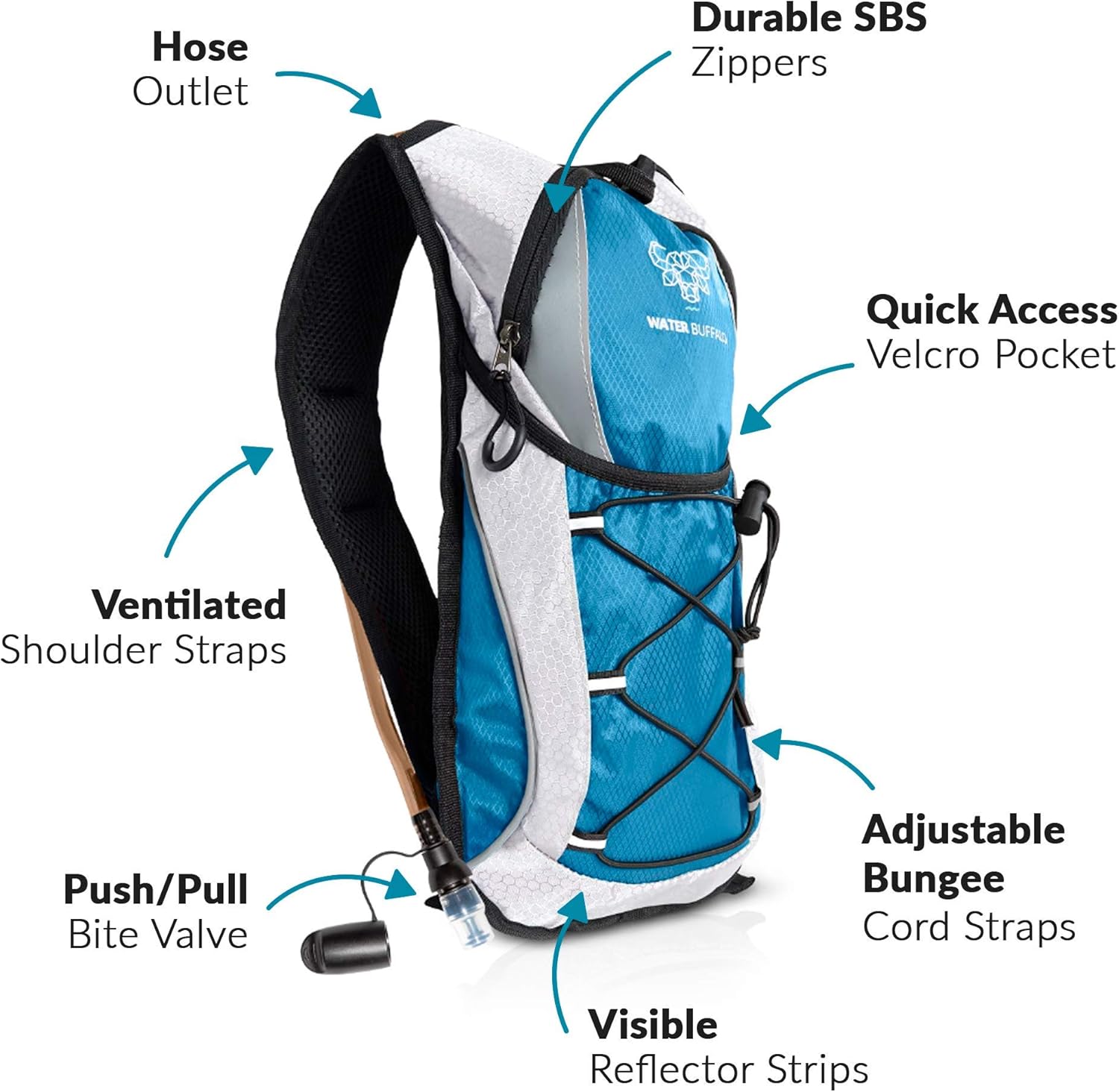 Water Buffalo Hydration Pack Backpack - Water Backpack - 2L Water Bladder : Sports & Outdoors