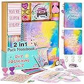 OIHEW DIY Journal Kit for Teen Girls, Stationary & Diary Set with Stickers,Make Your Own Art Crafts Journaling Kit for Tween, Scrapbook Art Crafts Kit Teen Girl Birthday Gift Idea