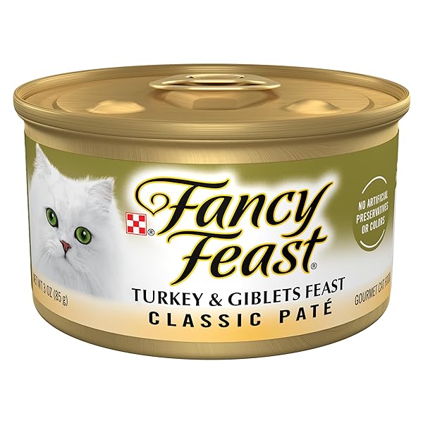 PURINA FANCY FEAST PATE TURKEY AND GIBLETS FEAST CLASSIC GRAIN FREE WET CAT FOOD PATE – (PACK OF 24) 3 OZ. CANS