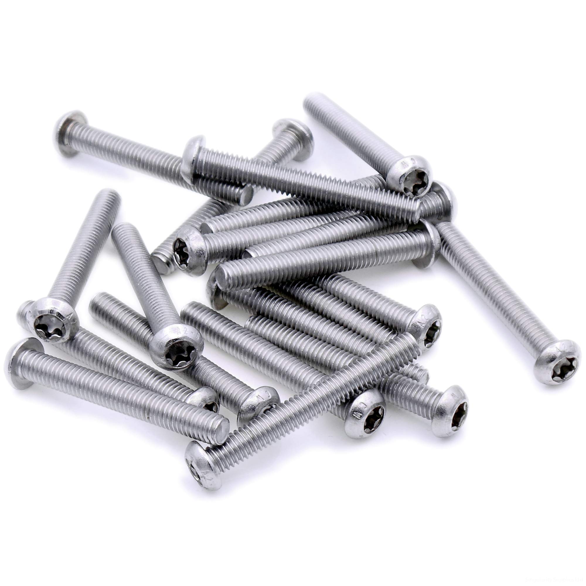 M5 (5mm x 10mm) TX Socket Button Machine Screw (Bolt) - Stainless Steel (A2) (Pack of 20)