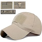 Masktide Tactical Military Mens Camo Baseball Hat with American Flag Skull Patch Patriotic Operator Camouflage Cap for Women