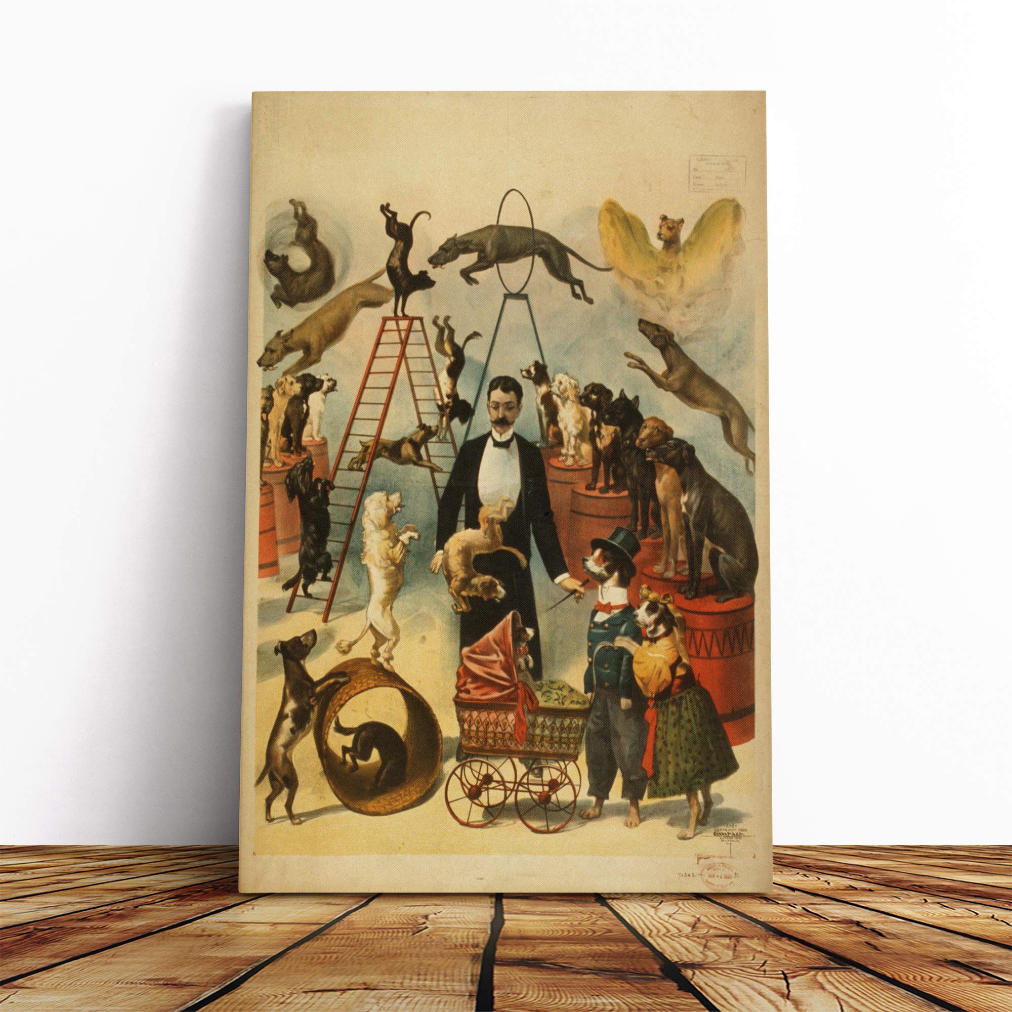 Circus Poster (10) Canvas Print | Gallery Wrapped 30mm Frame Wall Art | 20x14 inches | Ready to Hang | Retro Picture | Living Room Bedroom Lounge Office
