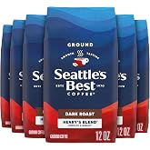 Seattle's Best Coffee Ground Coffee Henry's Blend Dark Roast, 6 Bags 12 oz | smooth roasted Arabica beans; Henry's Blend dark roast; 6 bags, 12 oz each