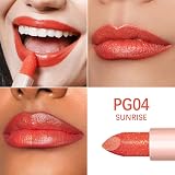 Oulac Coral Red Shimmer Lipstick Infinity Moisture vegan clean beauty Sunrise view 5