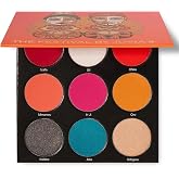 Juvia's Place Palette The Festival - Bold Coral, Red, Glittery Neutrals, Shades of 9, Bold and Fiery Palette, Pigmented Makeup Palette Eye Color &amp; Shine