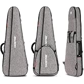 GHOSTFIRE Super Thick High-End Guitar Gig Bag for ST/TL/LP/SG Guitar, Grey | Padded Electric Guitar Case for ST/TL/LP/SG Guitar, Waterproof Guitar Bag with Detachable Expansion Pouch