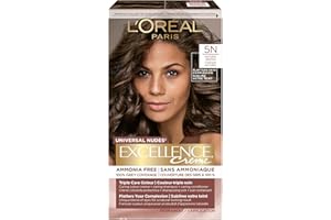 L'Oréal Paris Excellence Crème Universal Nudes Hair Dye, 5N Natural Brown, 100% Grey Coverage & Permanent Hair Color For Wome