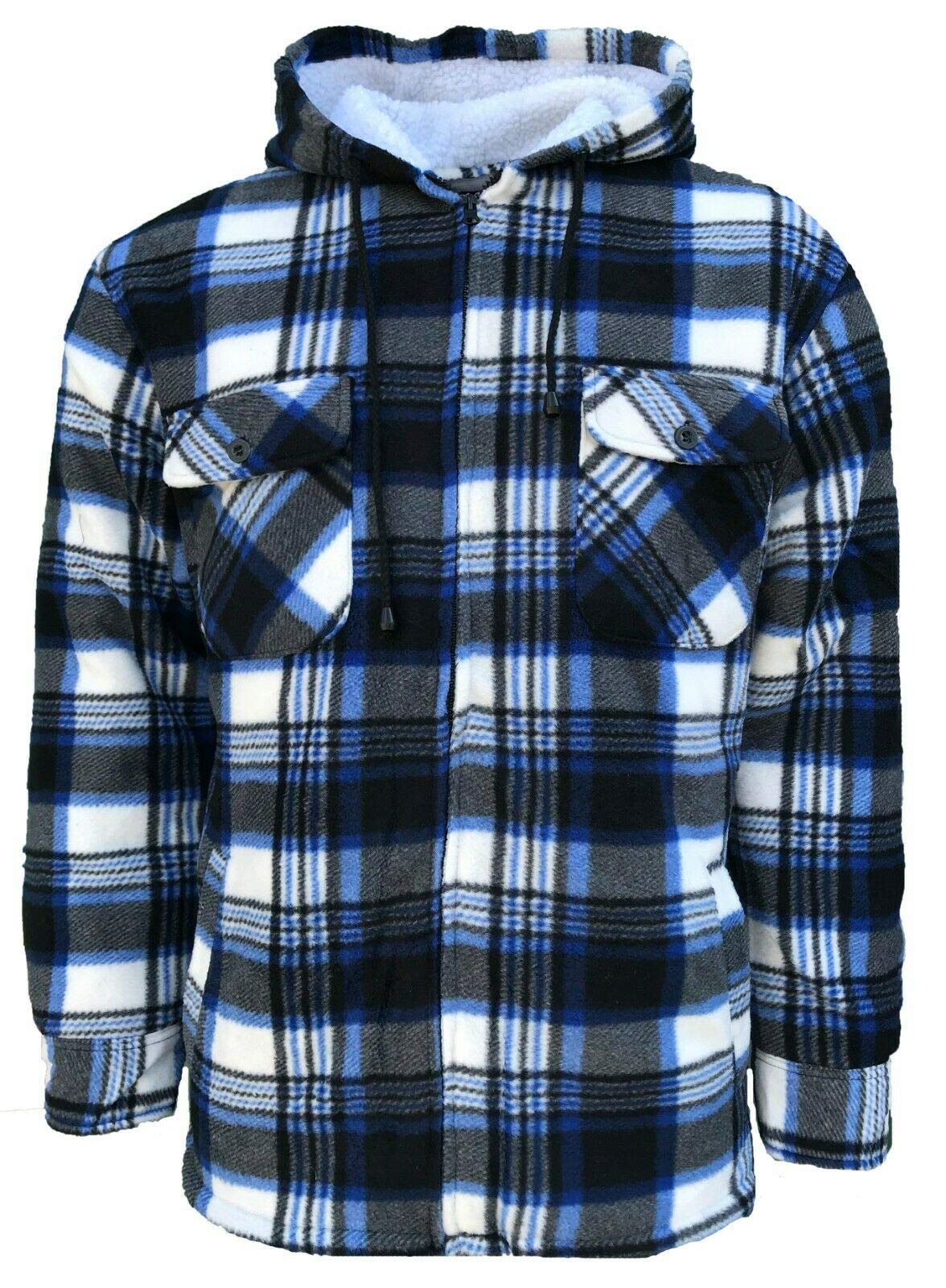 Padded check shirt with hood Clearance