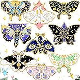 Junkin 9 Pieces Butterfly Lapel Pins Set Cool Steampunk Butterfly Brooches Pins Assorted Badges for Backpack Hats Clothes