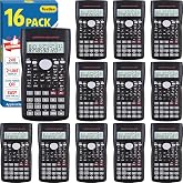 16 Pack Scientific Calculators, 2-Line Large Screen Display 240 Functions Scientific Calculators for Students, Math Algebra Fraction Calculator for High School College School