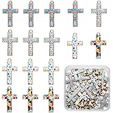 COGCHARGER 40Pcs Cross Charms for Jewelry Making Alloy Enamel Charms Bulk Mixed Color Religious Charm for Earring Bracelet Necklace DIY Accessories