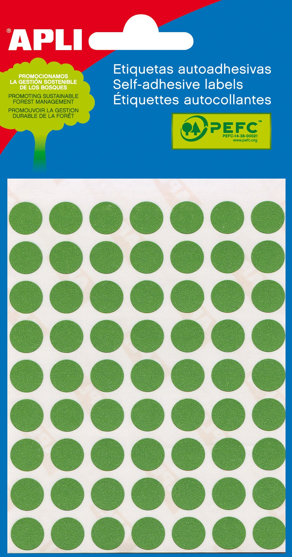 APLI 2054 - Green labels (Ø 10) 5 sheets
