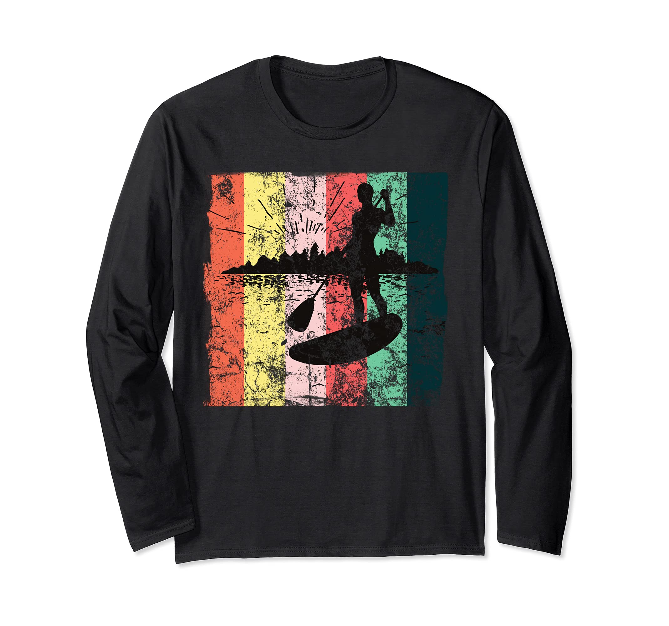 Retro 80s Paddleboarder Surf Long Sleeve T-Shirt