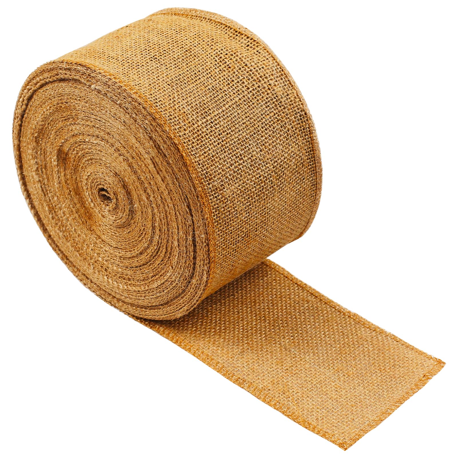 HOIIME Tree Tie Made of Jute, Jute Ribbon as Tree Protection, Jute Winter Protection for Plants and Trees, Tree Ribbon No Fraying, Garden Accessories Jute Ribbon with Closed Edge (100 mm x 25 m)