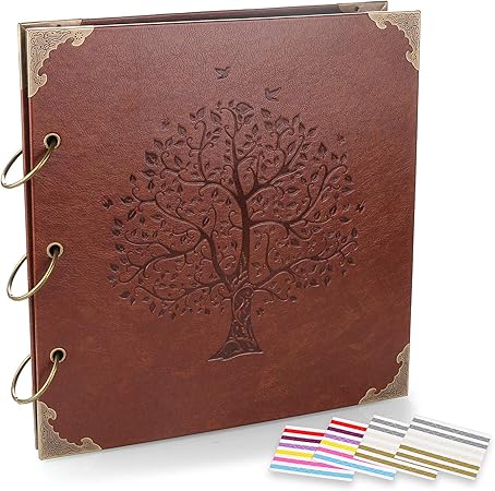 Amazon Co Jp Advcer フォトアルバム Diy スクラップブック 10 X 10インチ 50ページ 両面 ビンテージレザーカバー 3リングバインダー 家族写真ブース 9色 408枚 自己粘着写真コーナー メモリーキープ ツリー用 文房具 オフィス用品