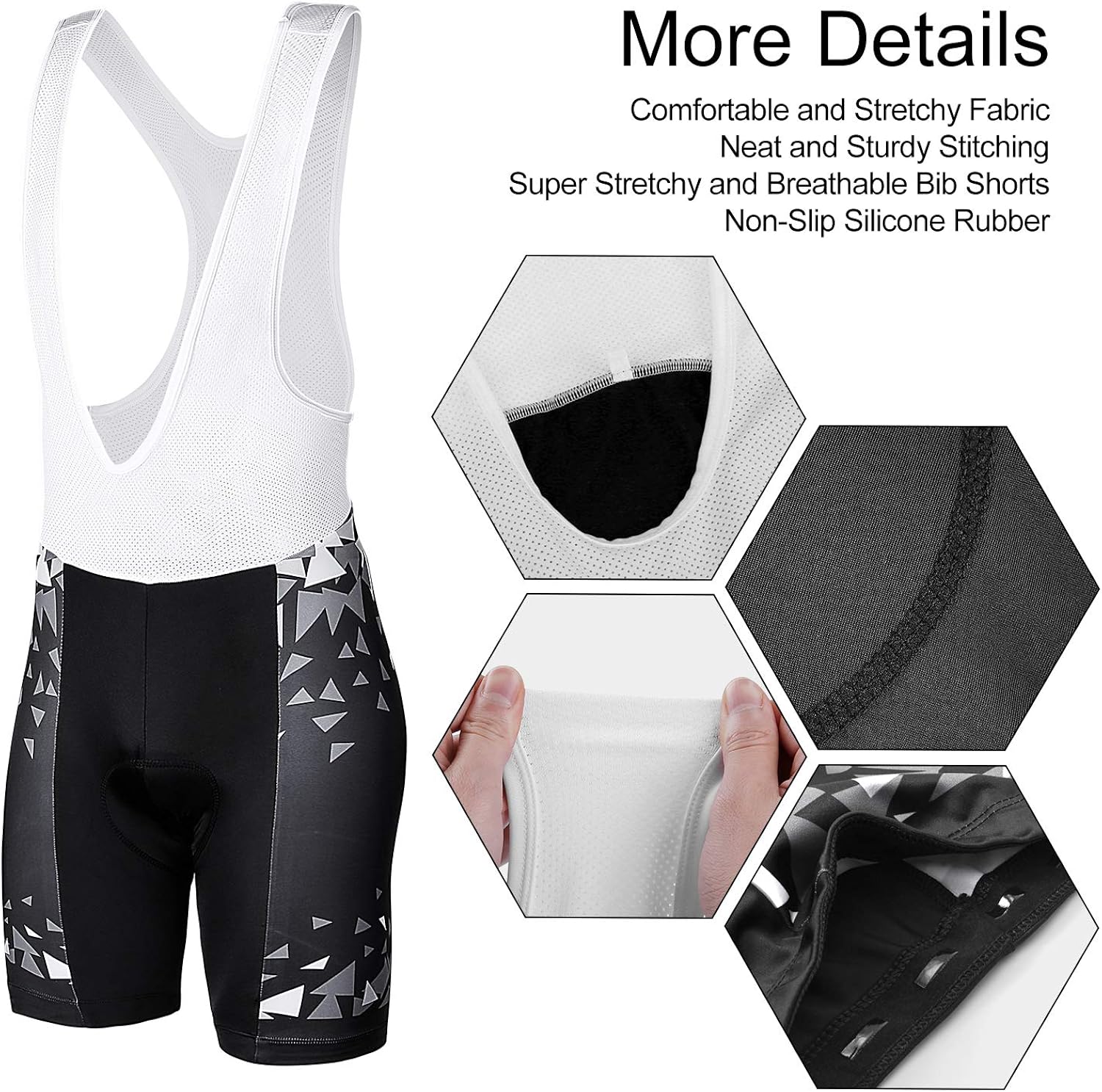 INBIKE Men Cycling Jersey Set Short Sleeve Breathable Bike Shirt with Padded Bib Shorts 3XL Black: Clothing
