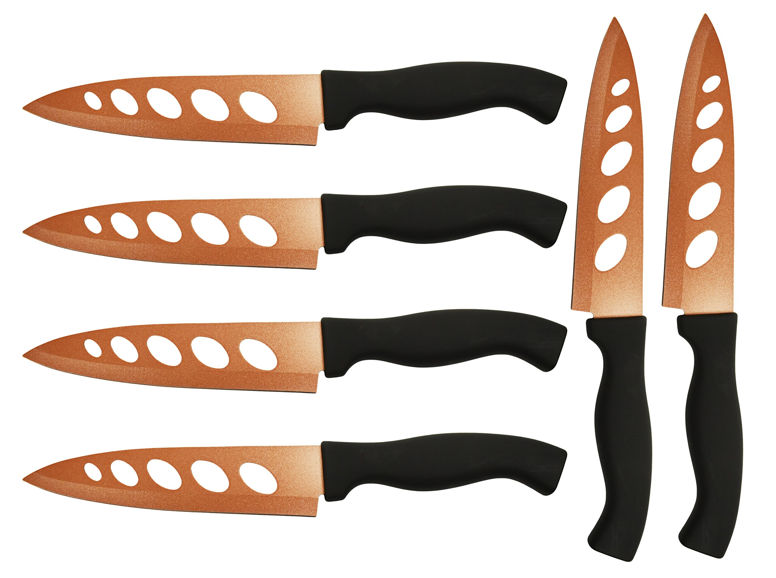 Set of 6 Copper Knives! 6.25'' Blade As Seen on TV Never Sharpen