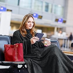 Solaris Travel Wearable Blanket with Sleeves, 2 in