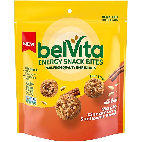 BELVITA ENERGY SNACK BITES, MAPLE, CINNAMON AND SUNFLOWER...