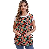 Nanxson Women Cobbler Apron Smock Cotton Printed Apron with 2 Patch Pockets and Side Ties for Work Chef Kitchen Housework
