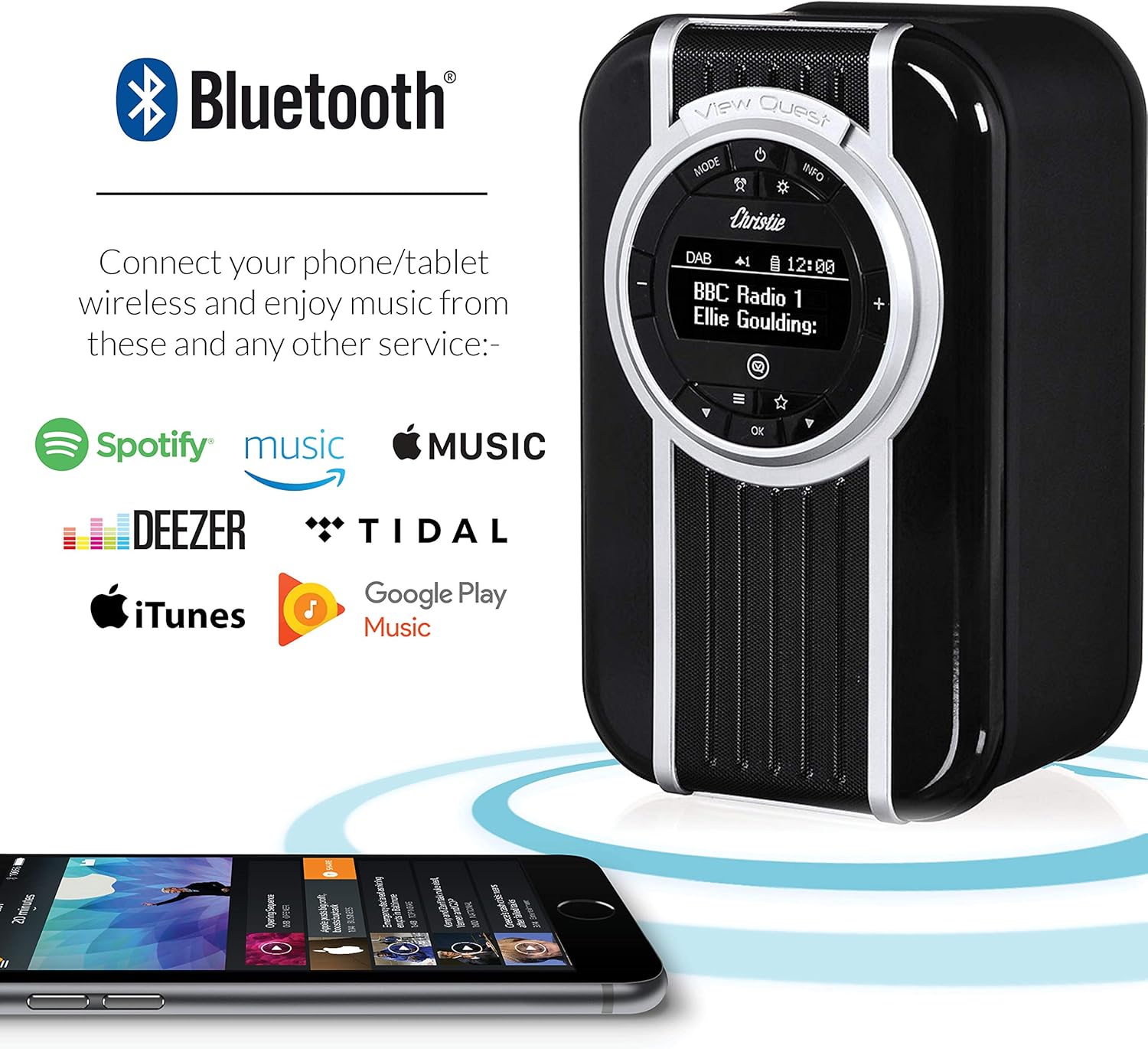 VQ Christie DAB & DAB+ Digital Radio with FM, Bluetooth/NFC, Alarm