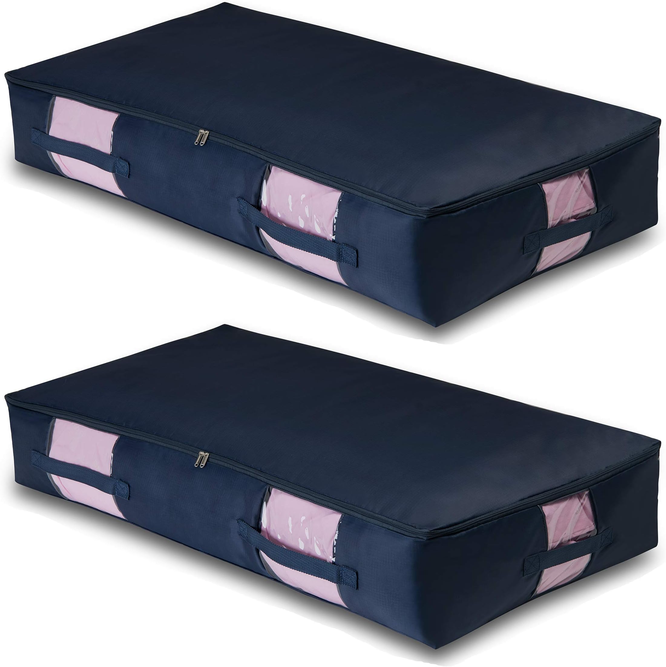 Jstud Oxford Comforter Blankets Storage Bags with Zippers Pack of 2 Bedding Breathable Dustproof Organizer for Clothing Clothes Sheets XXL