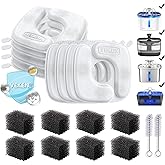 Veken Cat Water Fountain Filters, 8 Pack Replacement Filters & 8 Pack Replacement Pre-Filter Sponges Set for 50oz, 84oz, 95oz or 108oz Automatic Pet Fountain Dog Water Dispenser
