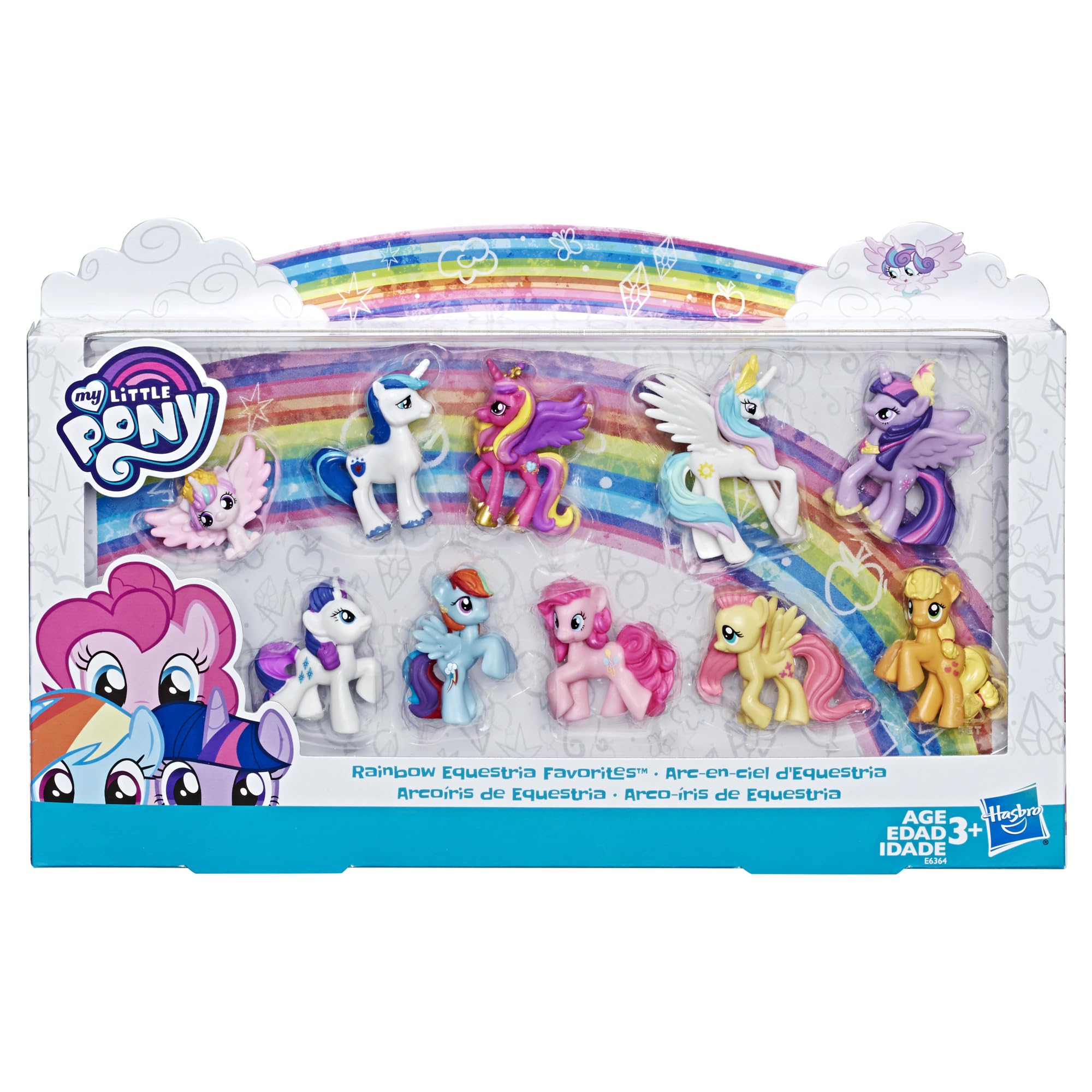 My Little Pony Toy Rainbow Equestria Favorites 10 Figure Collection, Christmas Stocking Stuffers for Kids, Ages 3+ (Amazon Exclusive)