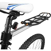 Ibera Seatpost-Mounted Rear Bike Rack - Quick-Release Bike Cargo Rack for 26"/700c Frames - 22 lbs Capacity &amp; Adjustable Length - Weather Resistant Bicycle Rear Rack, Lightweight Anodized Aluminum