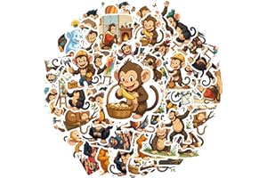 35pcs Monkey Jungle Adventure Playful Nature Animal Stickers Funny Stickers Cute Graffiti Decals for DIY Phone Laptop Scrapbo
