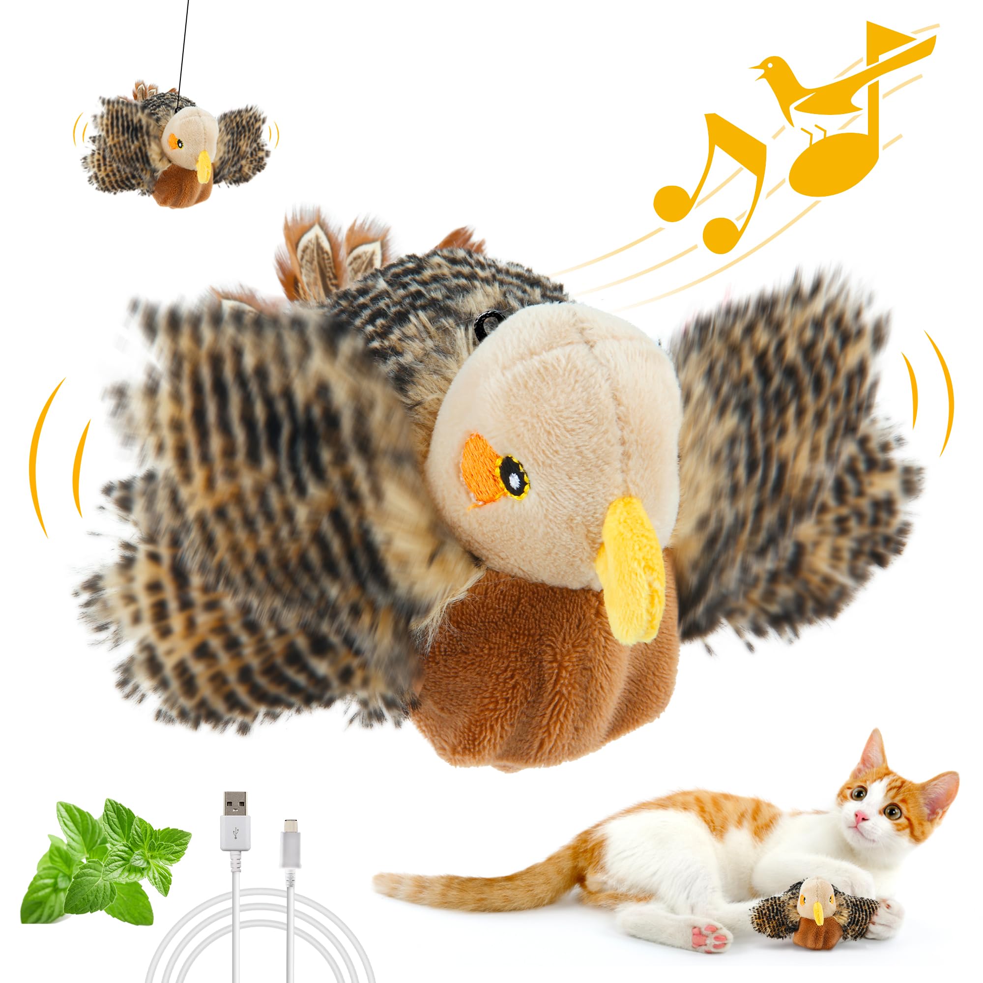 Photo 1 of Gigwi Interactive Flapping Cat Toys Catnip, Electronic Flappy Toys Motion Activated, Automatic Cat Toys for Indoor Cats, USB Rechargeable Cat Enrichment Toy for Hunting and Kicker, Bird Sparrow